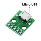 1PCS Male USB Type-C Micro Mini USB 2.0 3.0 Female USB B Connector Interface to 2.54mm DIP PCB Converter Adapter Breakout Board