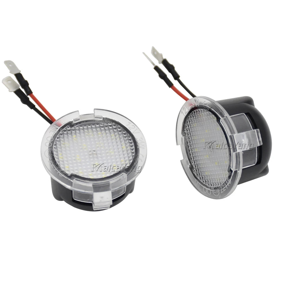 2Pcs Canbus No Error LED Side Mirror Puddle Lights For Ford F150 Mondeo Mk5 Mustang Edge Explorer Expedition Flex 6000K White