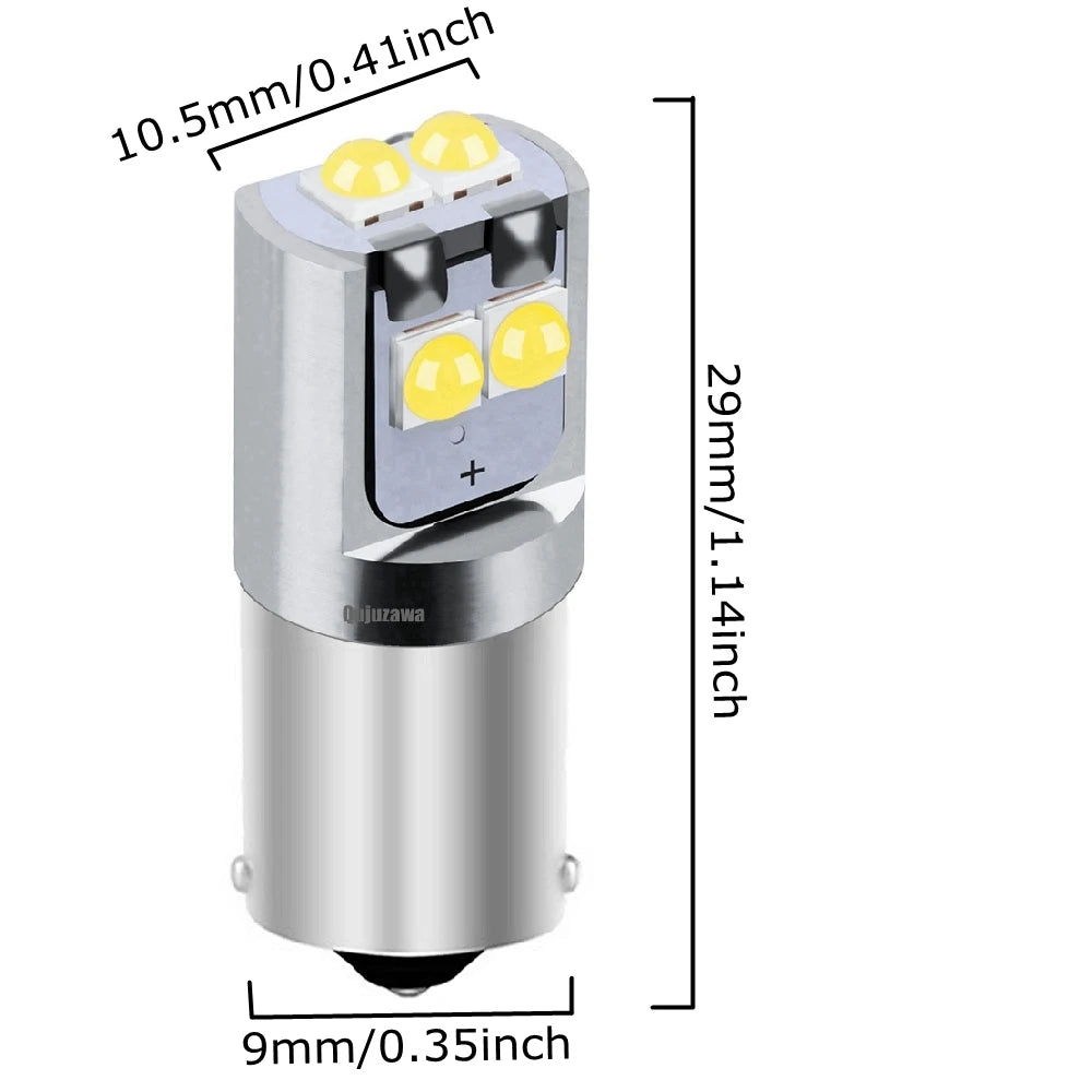 2PCS T11 233 H6W T4W BA9S BAX9S BAY9S LED Car Interior Reading Dome Lamp Auto Tail Side Bulb Parking Light License Plate Bulb