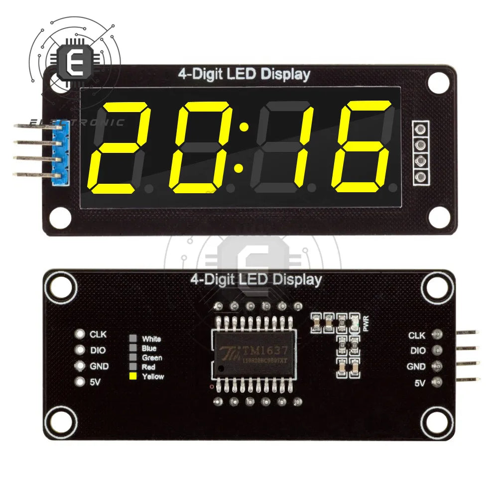 0.56inch TM1637 4-Digit LED Digital Display Tube Decimal 7-Segments Available in Multiple Colors