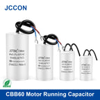 2Pcs CBB60 Motor Running Capacitor 450V Series AC Water Pump Startup Capacitors Start Motor Run 450VAC 3uF-80uF