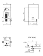 5/10pcs RJ11 Telephone Socket 4P4C 6P2C 6P4C 6P6C Modular Network PCB Plug Horizontal Right Angle Crystal Head Female Socket