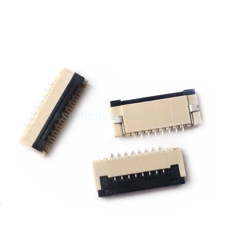 50pcs/Box FPC FFC Flat Cable Connector 1.0mm Pitch Flip Type Under Clamshell Socket 4P 6P 8P 10P 12P 14P 16P 20P 24P 30P Kits
