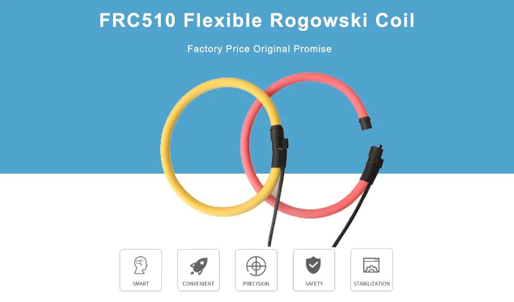 Rogowski Sensor FRC510 with BNC 1000A/100mV 50Hz Flexible current transformer Rope CT for Digitalize power and industrial grid