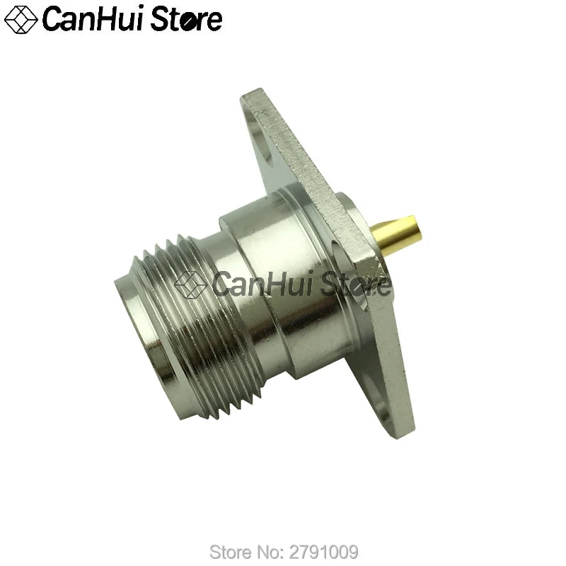1Pcs N-KF N type female jack RF base coaxial connector 4-hole panel mount Flange antenna socket 25x25mm