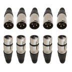 10Pcs XLR 3Pin Male Female Microphone Audio Cable Wire Connector Cable Plug Terminals for Mic Solder Connector