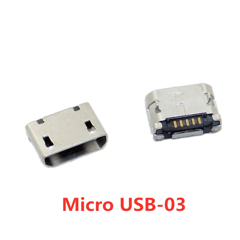 10pcs/Lot  Micro USB 5 Pin SMT Socket Connector Type B Female Placement SMD DIP USB Charging Connectors