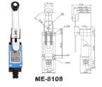 ME 8104 8108 8111 8122 9101 CNC Micro Momentary Limit Switch 5A/220V Rotary Roller Lever Sealed Industrial Machine Limit Switch