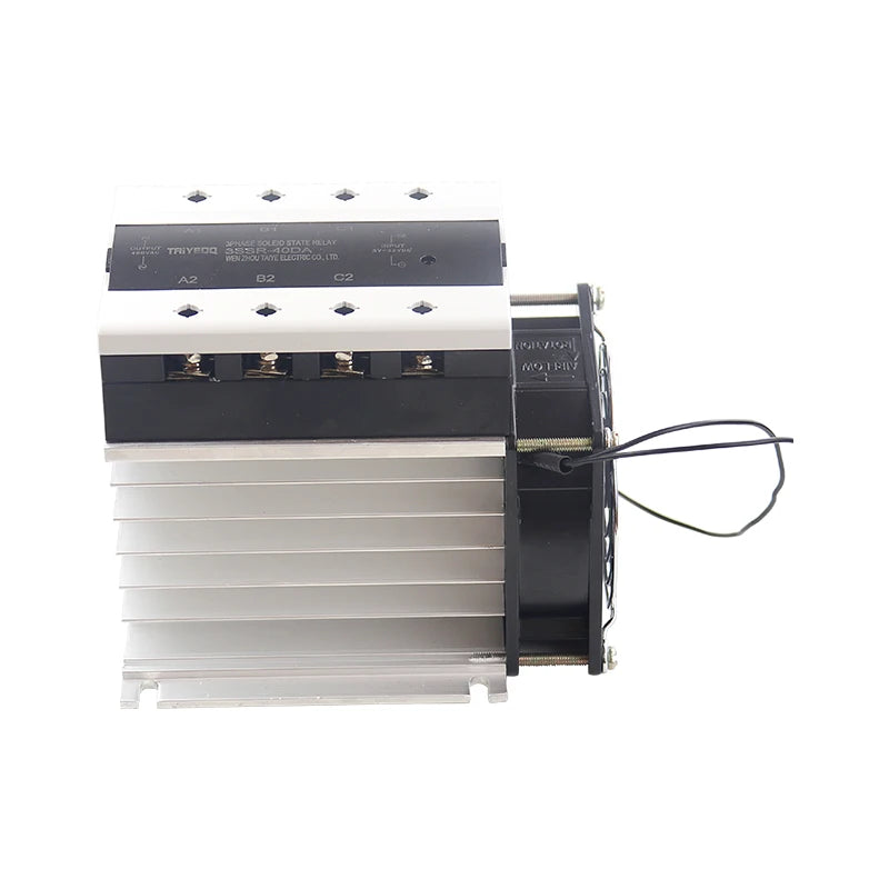 Three-phase Solid State Relay DC Control AC 380V 40A SSR-3 DC-AC Complete Set With Relay, Heat Sink, Fan 40/60/80/100/150A