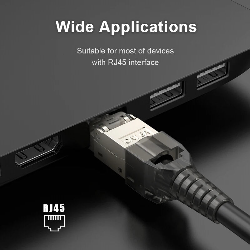 ZoeRax CAT8 /CAT7 /CAT6A Rj45 Connector Plug, Tool Free Shielded RJ45 Ends, Cat8 Field Termination Plug - 40Gbps