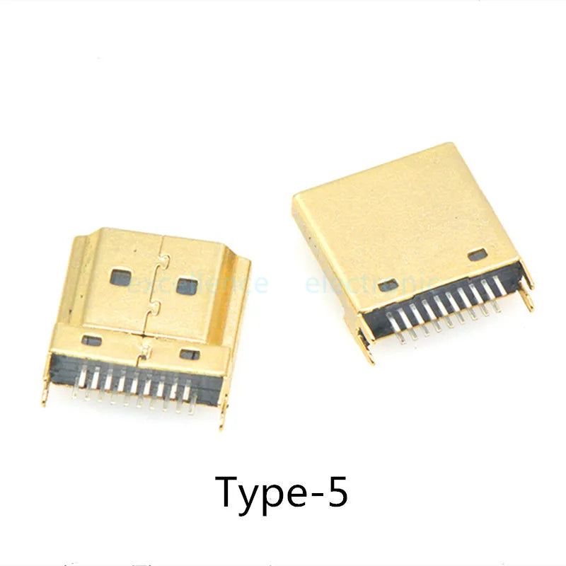 5/10Pcs 19Pin SMD HDMI Socket Vertical Right Angle HD Interface Surface Mount PCB Receptacle Connector for Repair