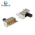 100PCS SS12D07 Mini Vertical Slide Switch 1P2T 3 Pin Toggle Switch SMD PCB DPDT Vertical Switch High Quality