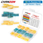175pcs/Pack 35 Values 1W 1% High Precision Metal Film Resistors Kit 10 100 470 4.7K 10K Ohm 1 W Watt Resistance Assortment Set