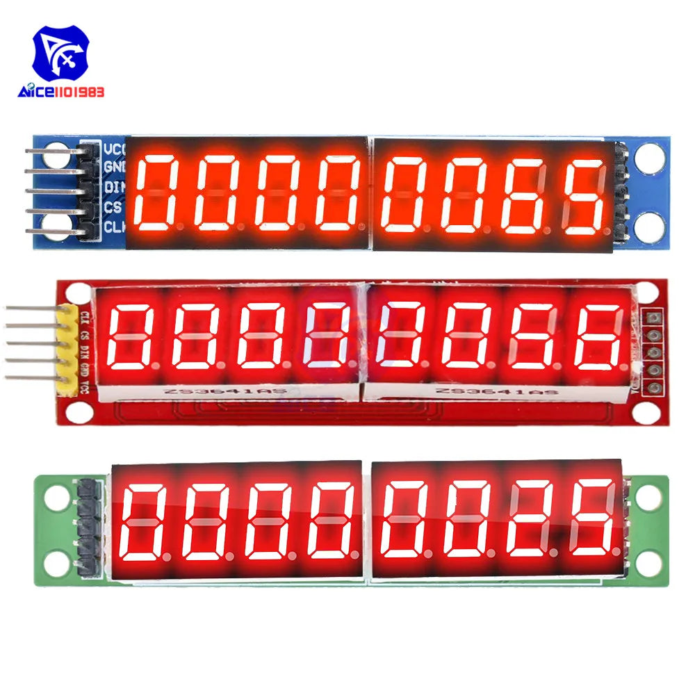 diymore MAX7219 8 Digit LED Tube Display Control Module for Arduino 3.3V 5V Microcontroller Serial Driver 7-segment