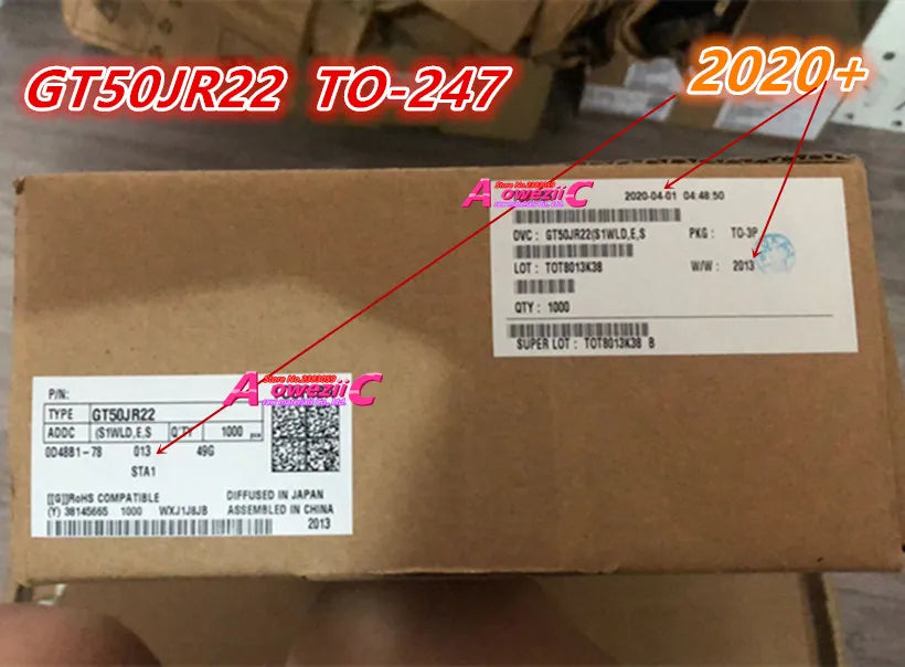 Aoweziic 2025+ 100% New Imported Original GT50JR22  50JR22 TO-247 IGBT Power Transistor 50A 600V