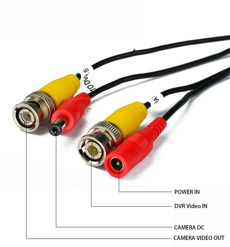 HKBTM High Quality BNC Cable Security CCTV Camera DC Power Copper Core AHD CVI Video Surveillance DVR System