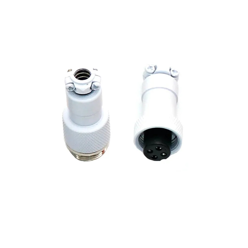 Angitu Electroplated GX12 Aviator GX 12 Connector Plug Butting Docking 4 core Male&Female Red Blue Black White Yellow