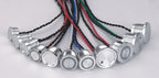 16MM 19MM 22MM IP68 316L stainless steel or  Black aluminum Waterproof RGB 3 color piezo push button switch PS223P10YSS1RGB24T