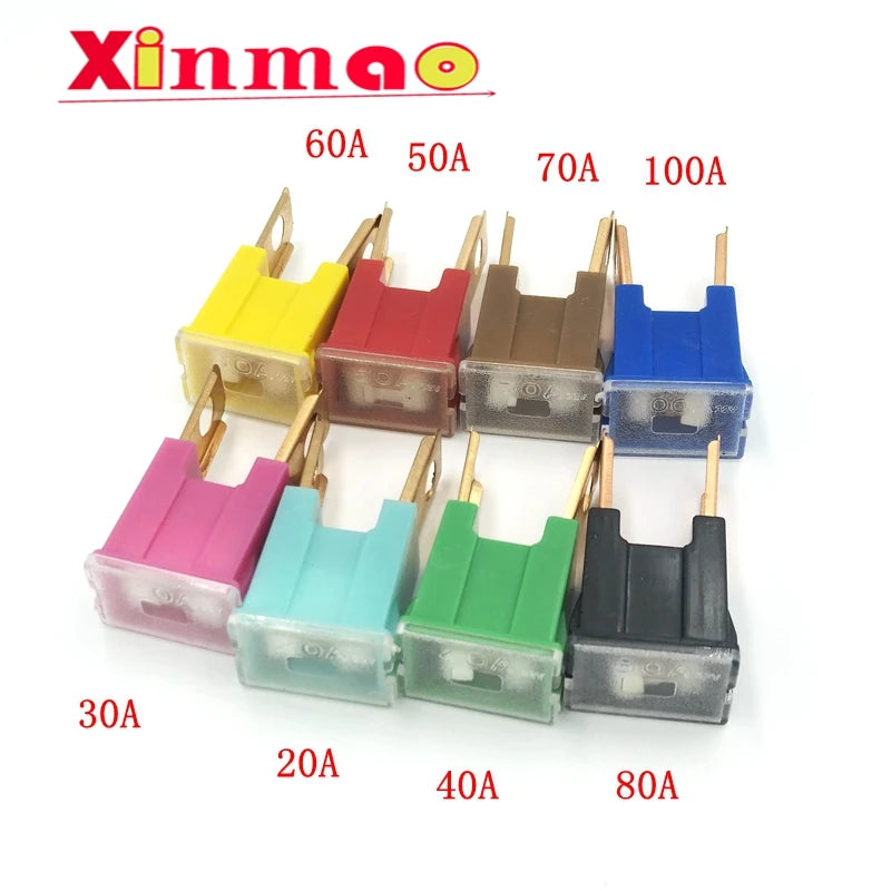 2PCS Automotive Car Truck Van Square Fuse Long Feet Male Fuse 20A 30A 40A 50A 60A 70A 80A 90A 100A 120A