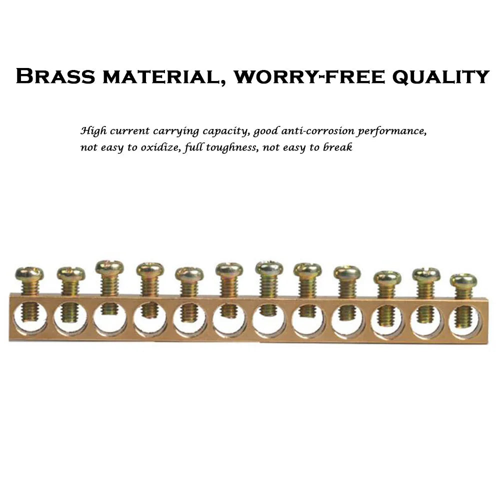 20PCS 5/7/10/12 Hole Bridge Type Zero Line Row Ground Row Ground Copper Bar Distribution Box Connected To Zero Terminal Row