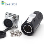 XHP20, IP67 2 3 4 5 67 8 9 10 12-Pin Waterproof Electrical Connector, 20mm Aviation Square Panel Mounting Male Plug