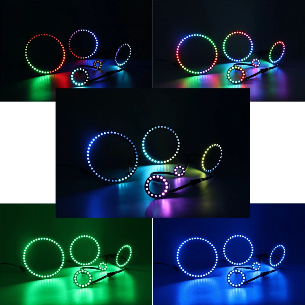 WS2812B 8/16/24/35/45LEDs Pixel Ring SP110E Controller USB Kit RGB Ring Individul AddressabIe WS2812 IC BuiIt-in Lights DC5V