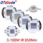 High Power LED Chip IR Infrared 850nm 3W 10W 20W 30W 50W 100W Emitter Diode COB Light Lamp Matrix 850 nm for Night Vision Camera