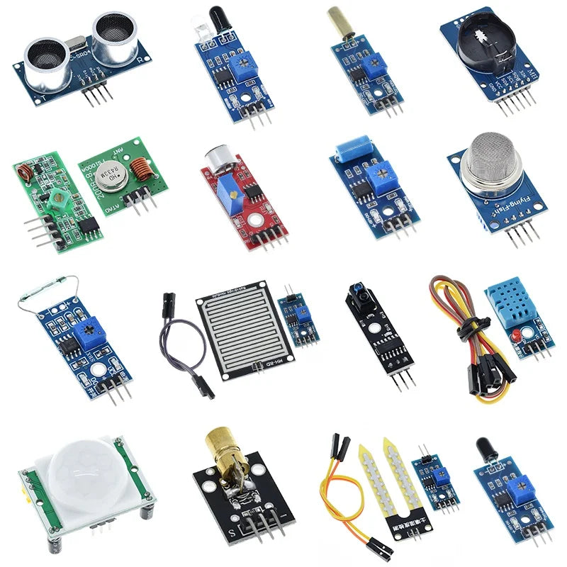 TZT Raspberry pi 2 3 the sensors module package HC-SR04 HC-SR501 DHT11 DS3231 KY-008 Sound Rain Soil sensors for arduino kit