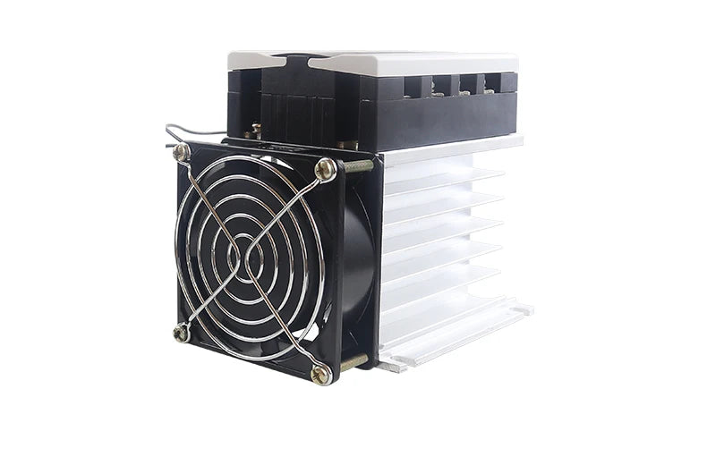 Three-phase Solid State Relay DC Control AC 380V 40A SSR-3 DC-AC Complete Set With Relay, Heat Sink, Fan 40/60/80/100/150A
