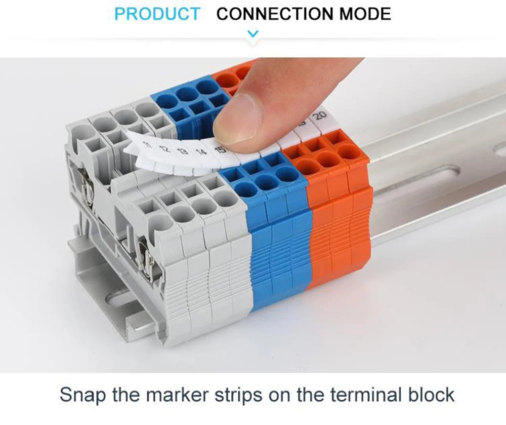 10Pcs ZBFM6 Label For Double-Level PTTB 4 PTTB4-PV 4mm Termin Numbering Blank DIN Rail Terminal Block Zack Marker Strips ZBFM 6