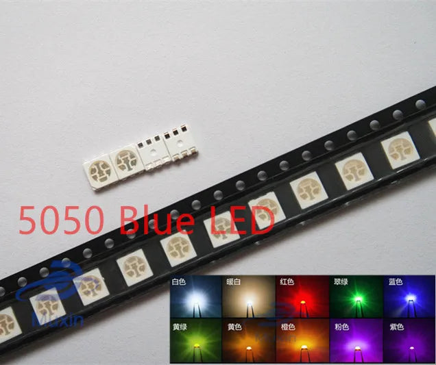 100pcs=5colors x 20pcs 5050 5730 3014 1210 2835 3528 1206 0805 0603 0402 SMD LED Diode Kit Red / Green / Blue / White / Yellow