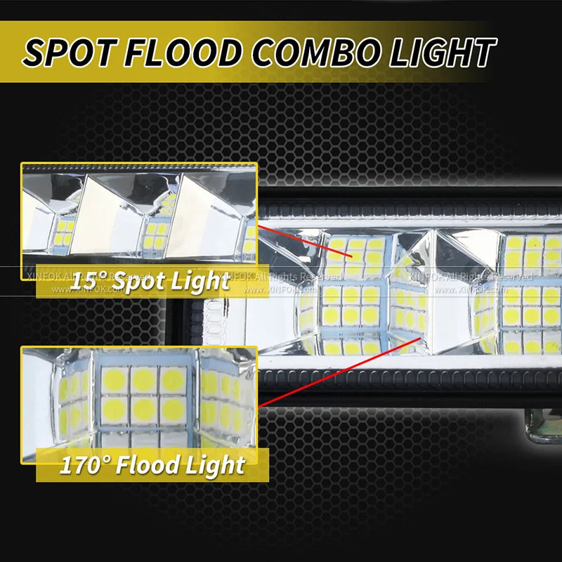 72W Car Work Light LED Bar 4x4 24 LED Working Bar Offroad SUV ATV Tractor Boat Trucks Excavator 12V 24V LED Combo Beam
