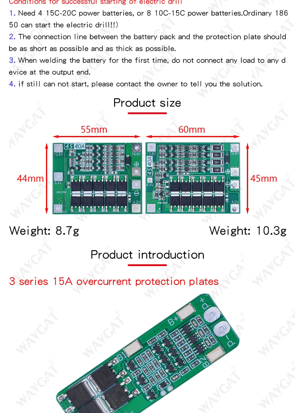 LIZAO 3S 4S BMS 20A 40A 60A 18650 Li-ion Battery Protection Board 11.1V-16.8V Enhanced Balance Charger Module