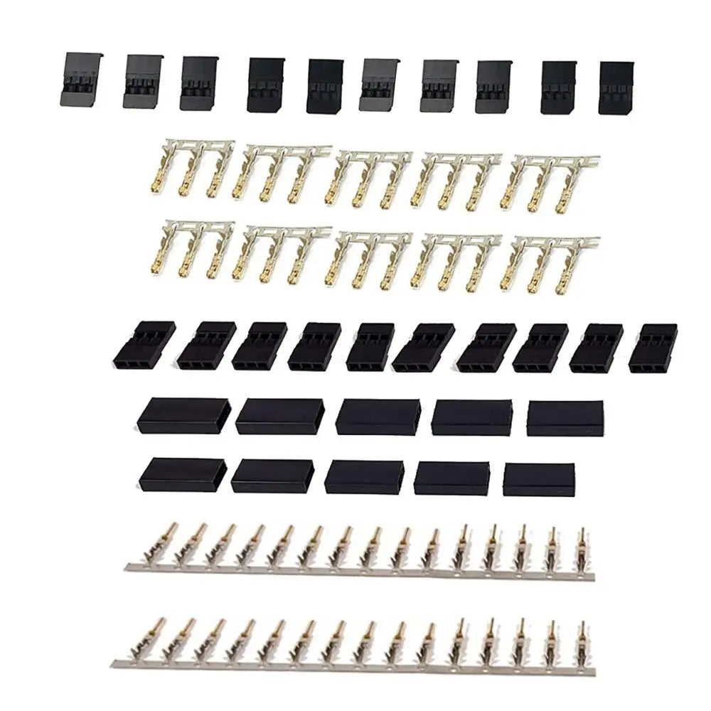 5/10 Pairs Jr Futaba Servo Receiver Connector Plug with Lock and Male Female Gold Plated Terminals Crimp Pin Kit for RC Battery