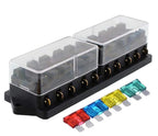 4/6/8/10/12 Way Car Fuse Holder Car Fuse Box Truck Auto Blade  with 4/6/8/10/12 Fuses for 12V 32V ATO Standard Circuit