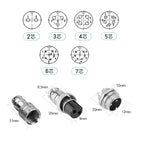 1Set GX12 Docking 2 3 4 5 6 7Pin Male& Female Circular Panel 12mm Metal Aviation Connector Butt Joint Aviation Plug Socket