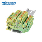 10Pcs PTTB 2.5 Push-in Double Level Din Rail Terminal Block 2 Layer 2.5mm² Plug Electrical Wire Connector PTTB2.5