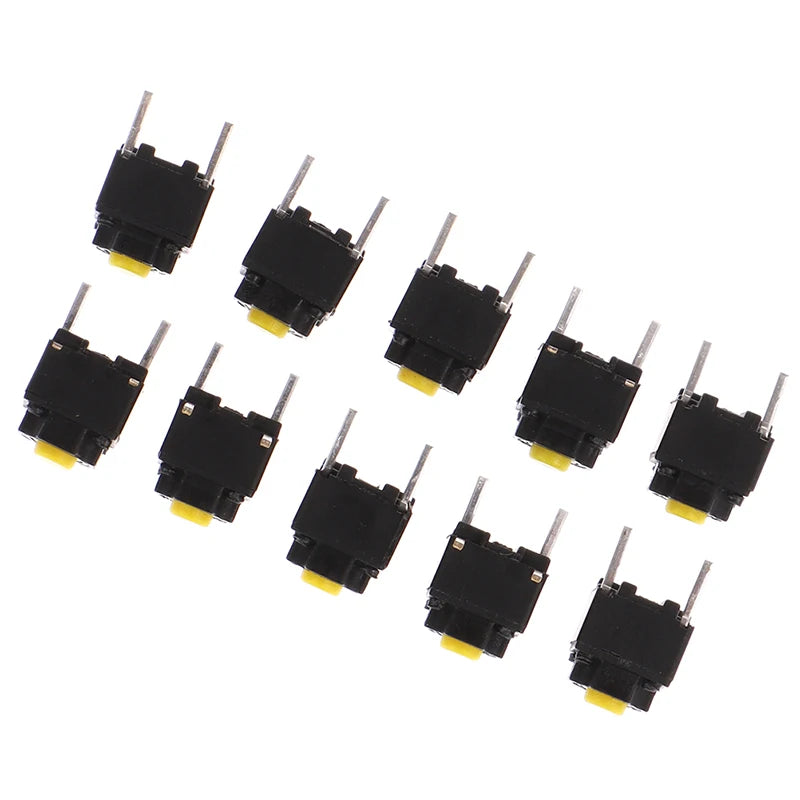 10pcs 6*6*7.3mm Mute Button Silent Switch Wireless Mouse Wired Mouse Button Micro Switch Yellow Push Button Switch