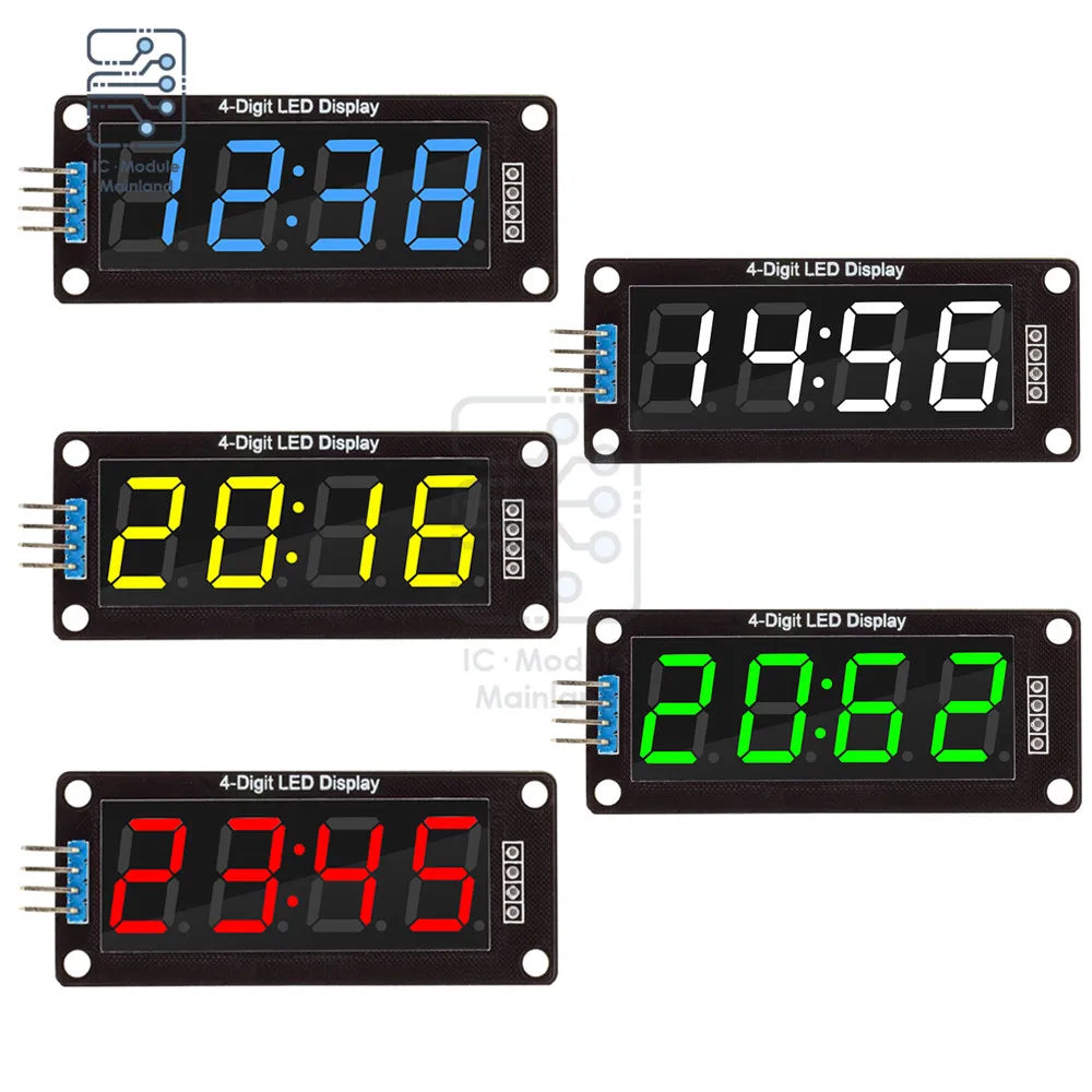 4/6-Digit 0.56 Inch 7 Segments Digital Tube Clock Module Double Dots LED Display TM1637 Blue Yellow White Green Red For Arduino