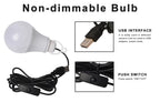 ZHMZH USB LED Bulb Stepless Dimming Brightness Three Color Switch Dimmable Hanging Lamp Light Bulb For Adapter Power Bank 10W