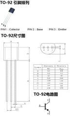 20Pcs S8050 S8550 SS8050 SS8550 NPN Transistor Bipolar Junction BJT Triode Tube Fets 0.5A 25V S 8050 Integrated Circuits