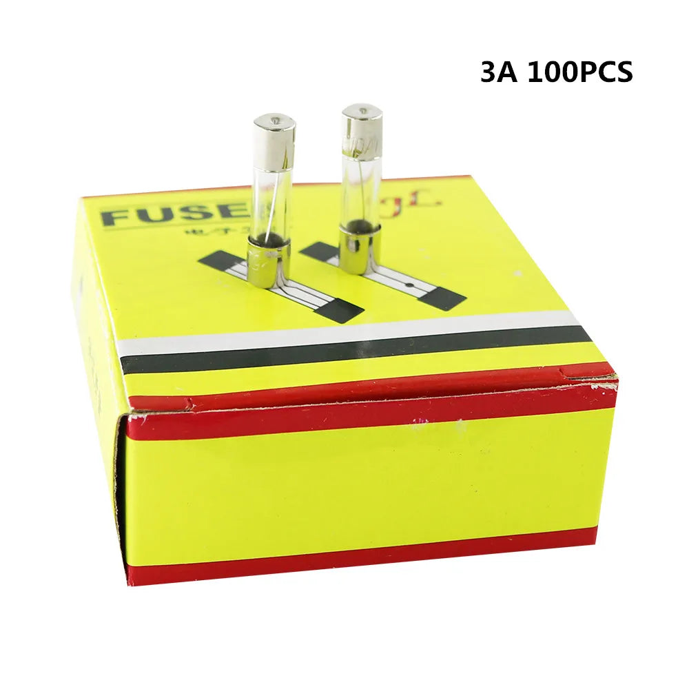 100Pcs/Set 5x20mm Quick Blow Glass Tube Fuse Assorted Kits,Fast-blow Glass Fuses 0.2A 0.5A 1A 2A 3A 5A 8A 10A 15A 20A