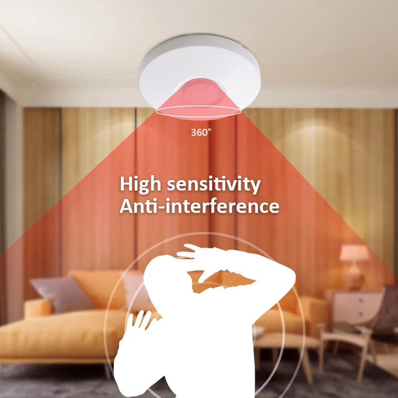 1/2pc Wired Ceiling Microwave+PIR Motion Sensor Motion Detector Alarm 360° Detection Movement Alarm Pet Immune for Home Security