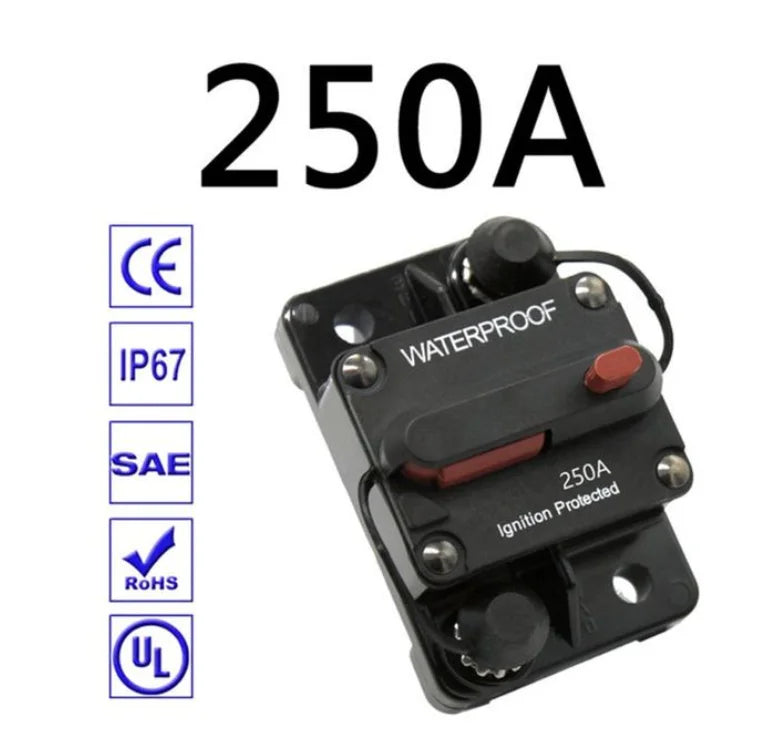Brand 30A 40A 50A 60A 70A 80A 100A 120A 150A 200A 250A 300A AMP Circuit Breaker Fuse Reset 12-48V DC Car Boat Auto Waterproof