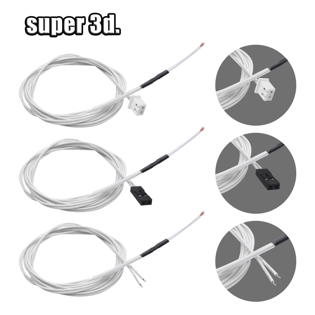 100K Ohm NTC 3D Printer Thermistor With Dupont/XH2.54 NTC3950 Thermal Sensor Heatbed Thermistors Temperature Heater Cable