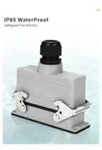 HDC HE Heavy Duty Connector 6/10/16/24/32/48 Core Pin Top/Side Outlet Aviation Plug Rectangular Waterproof Electrical Wiring