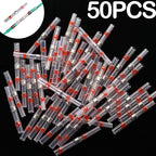 Heat Shrinkable Wire Connectors 50PCS SST21 Waterproof Sleeve AWG22-18 Butt Electrical Splice Tinned Solder Seal Terminal