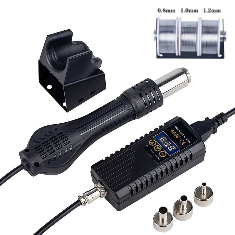 JCD 750W Heat Gun Digital Display Micro Rework Soldering Station Hot Air Gun For Welding Repair Tool Hair dryer 8858