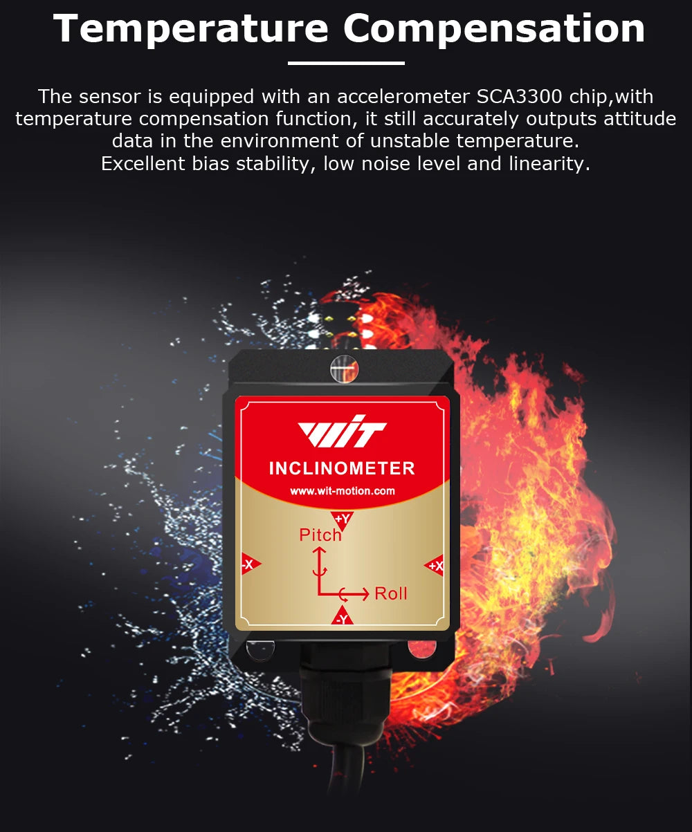 High-Precision Inclinometer HWT605 Accelerometer+Angle+Gyro, MPU9250 IMU, Temperature Compensation, Tilt Angle
