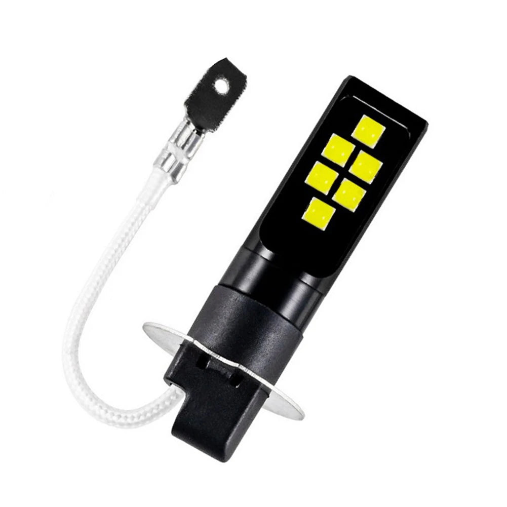 2pcs H3 LED Fog Light Bulb DC 12V 3030 SMD Car Fog Light Super Bright DRL Driving Lamp Built-in 5 Color Optional Headlight Bulb